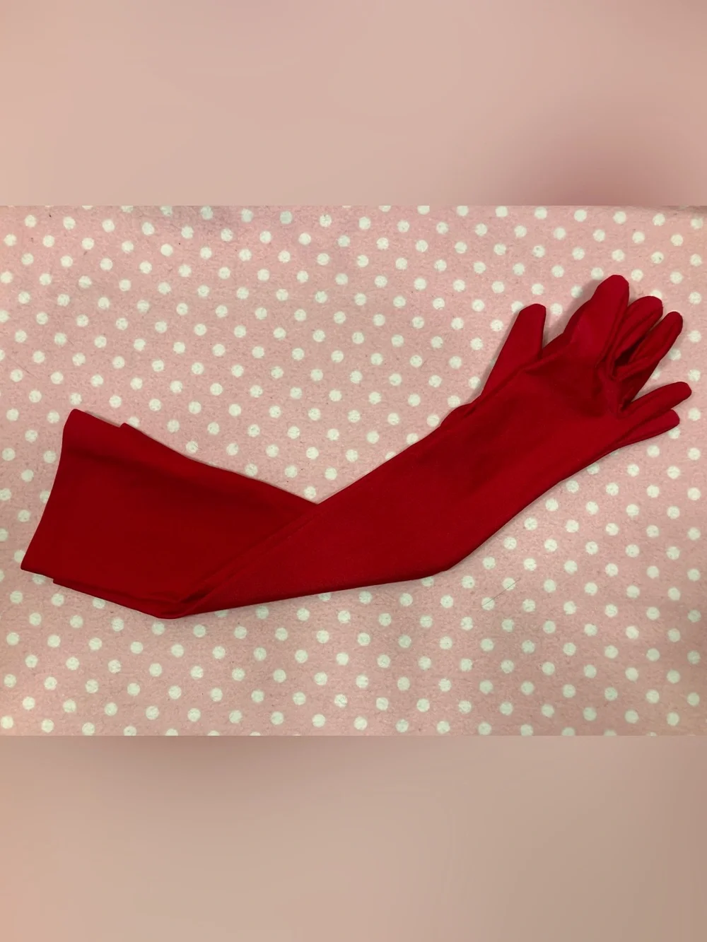Red Opera Length Gloves OS